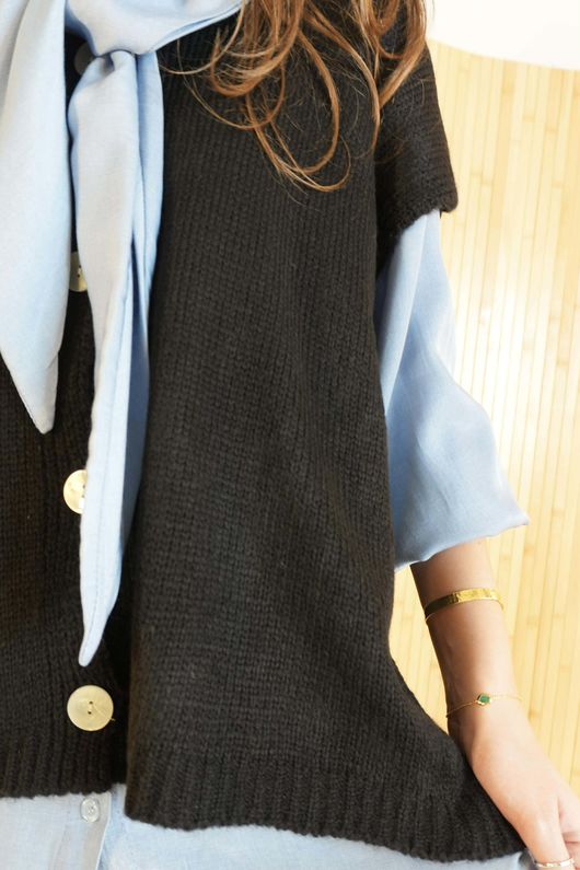 Etta Slouch Knit Layering Tank Black